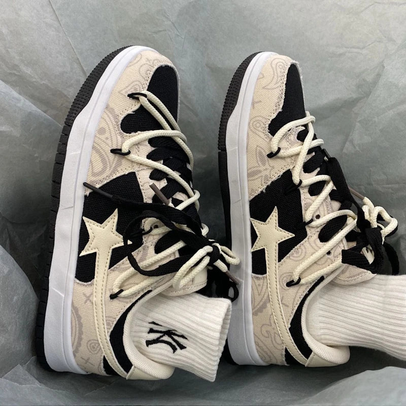 START OW BAPP Style Fashion Trendy Men Shoe Low Top Casual Graffiti Sliding Board Shoes College Style Vintage Versatile Sneaker