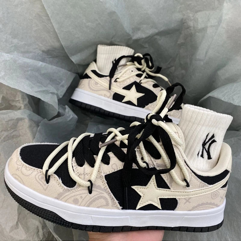 START OW BAPP Style Fashion Trendy Men Shoe Low Top Casual Graffiti Sliding Board Shoes College Style Vintage Versatile Sneaker