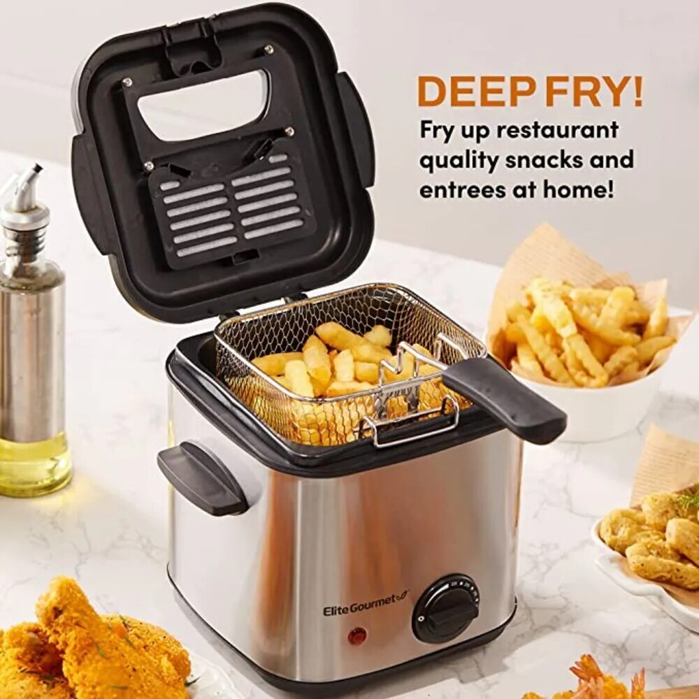 1.5 Quart Deep Fryer Stainless Steel Air Fryer Oven  Electric Deep Fryer