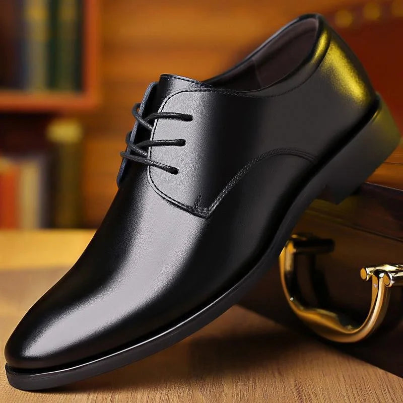 Men Casual Shoes Artificial Pu Leather Point Toe Business Shoes For Men Classic Solid Color 2023 Fashion Chaussure Homme New