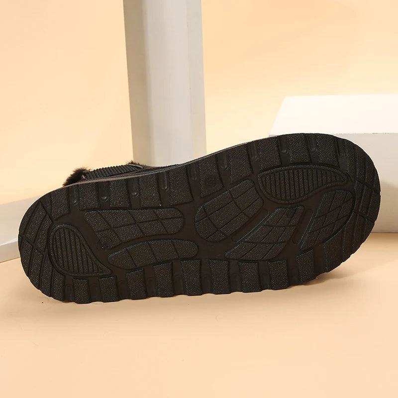 New Faux Suede Winter Ankle Boots Women Keep Warm Faux Fur Platform Snow Boots Woman Thicken Plush Chelsea Booties Cotton Shoes
