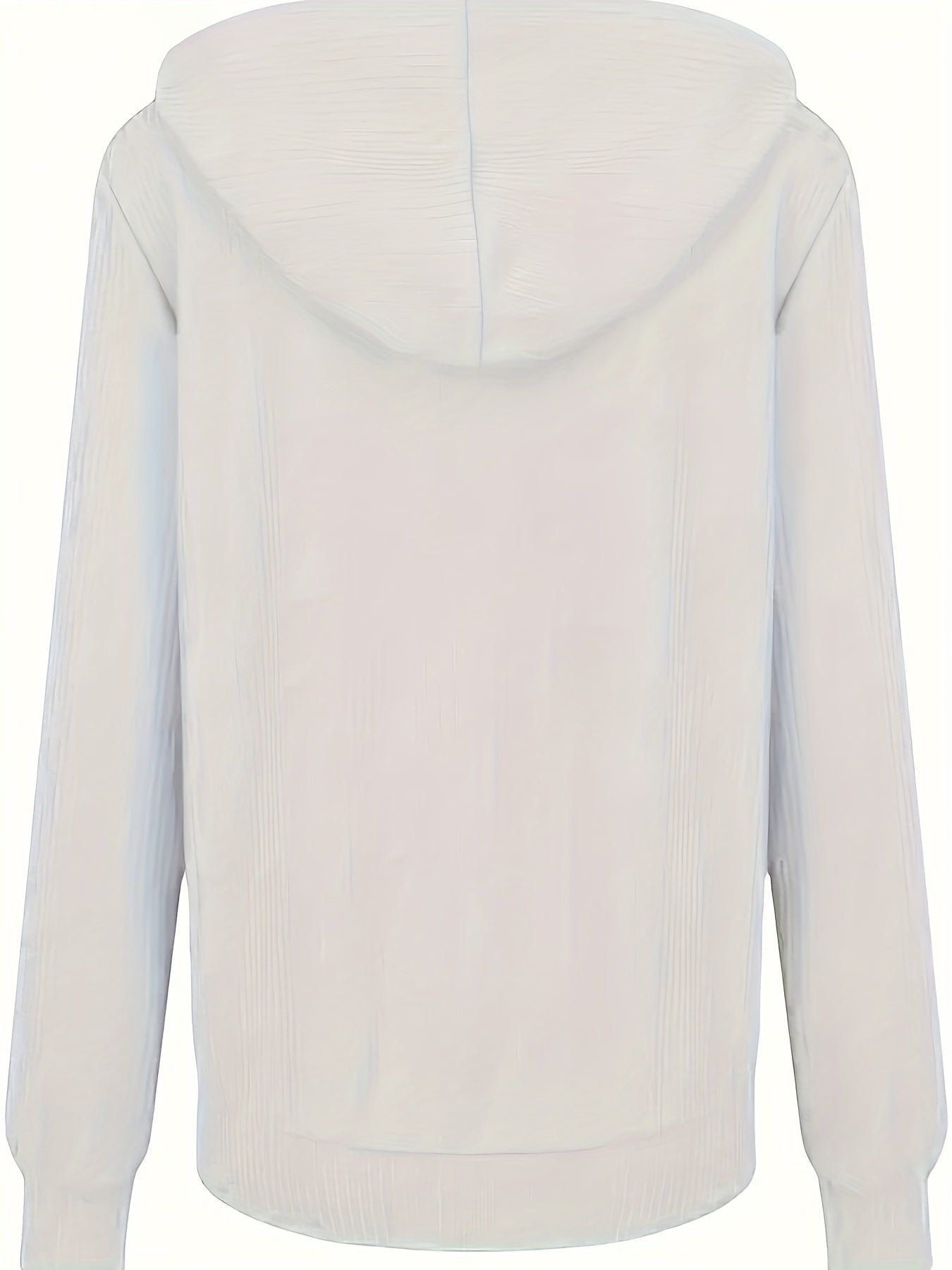 Zip-up Pullover Drawstring Hoodie, Casual Long Sleeve Ribbed Hoodie Sweatshirt, Women's Clothing