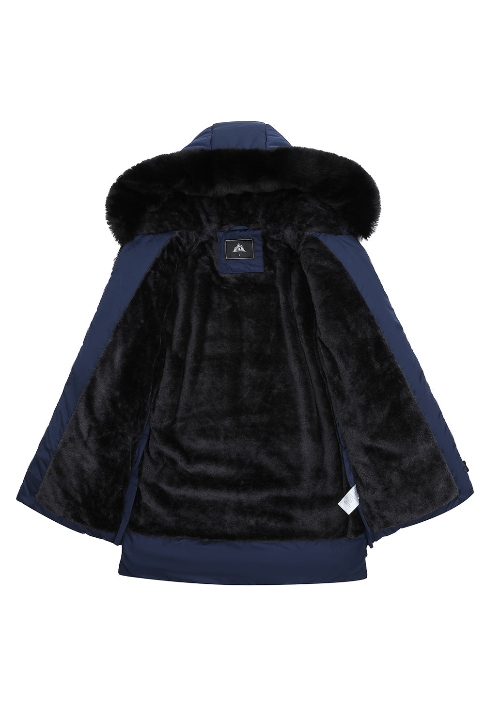 Beige Plush Linen Zip Up Hooded Puffer Coat
