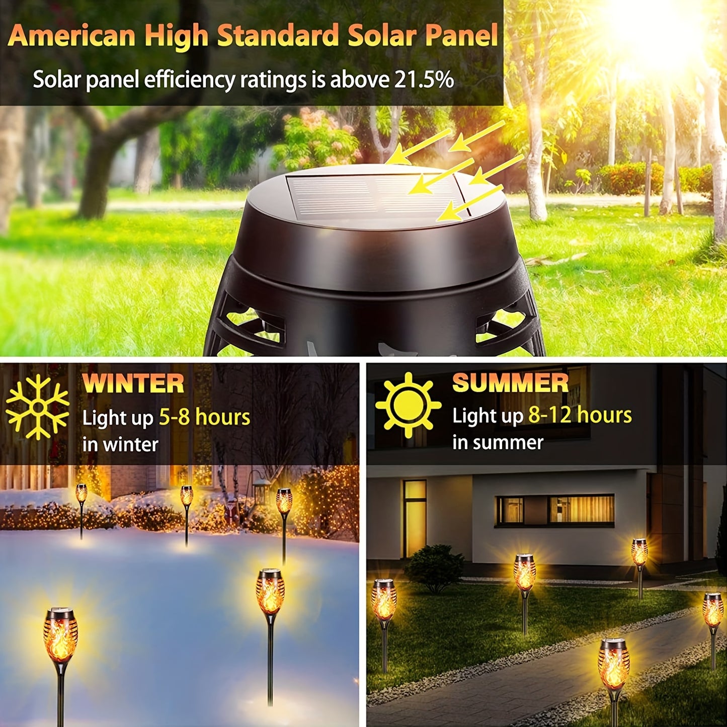 4/8/12pcs/pack Solar Halloween Decorations Lights Outdoor, Light Control, 12LED Solar Torch Lights With Flickering Flame For Garden Decor, Mini IP65 Waterproof Landscape Flame Lights For Yard Pathway Patio Pool - Auto On/Off