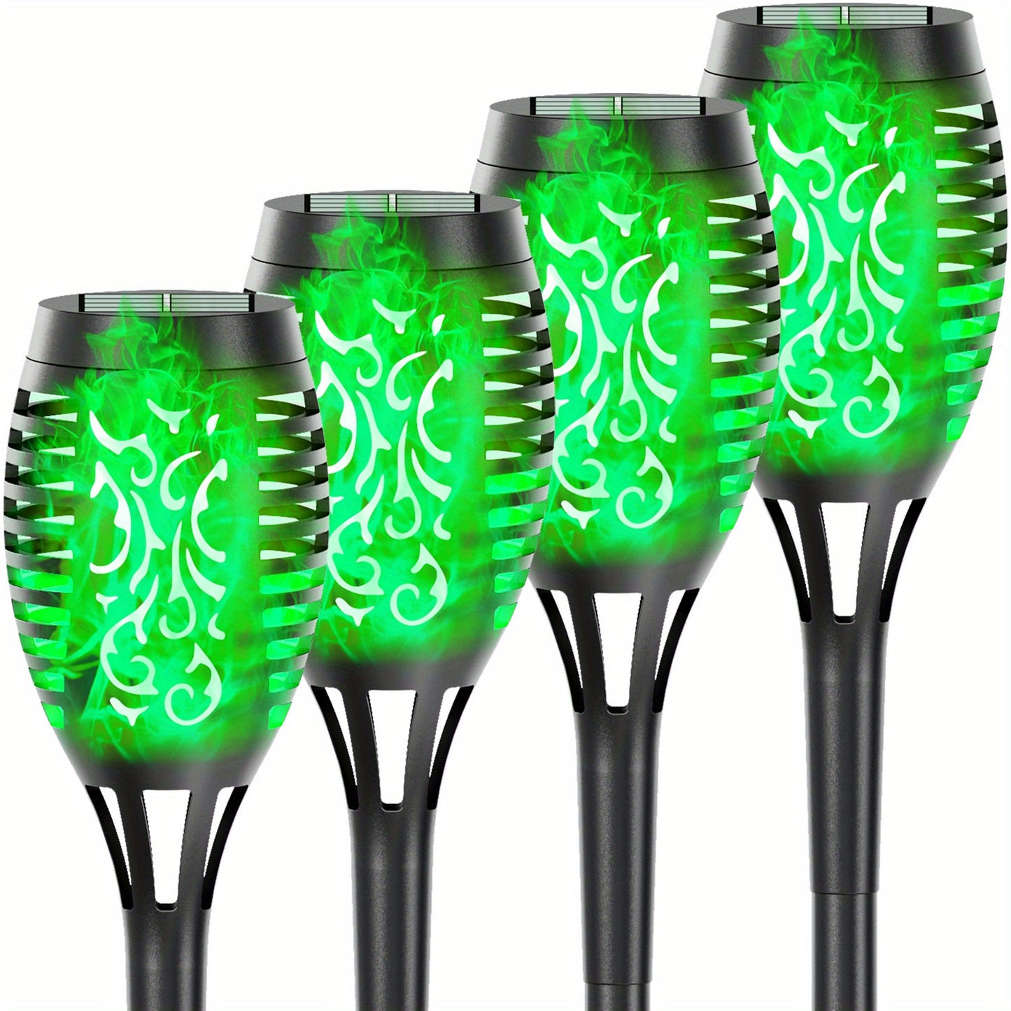 4/8/12pcs/pack Solar Halloween Decorations Lights Outdoor, Light Control, 12LED Solar Torch Lights With Flickering Flame For Garden Decor, Mini IP65 Waterproof Landscape Flame Lights For Yard Pathway Patio Pool - Auto On/Off