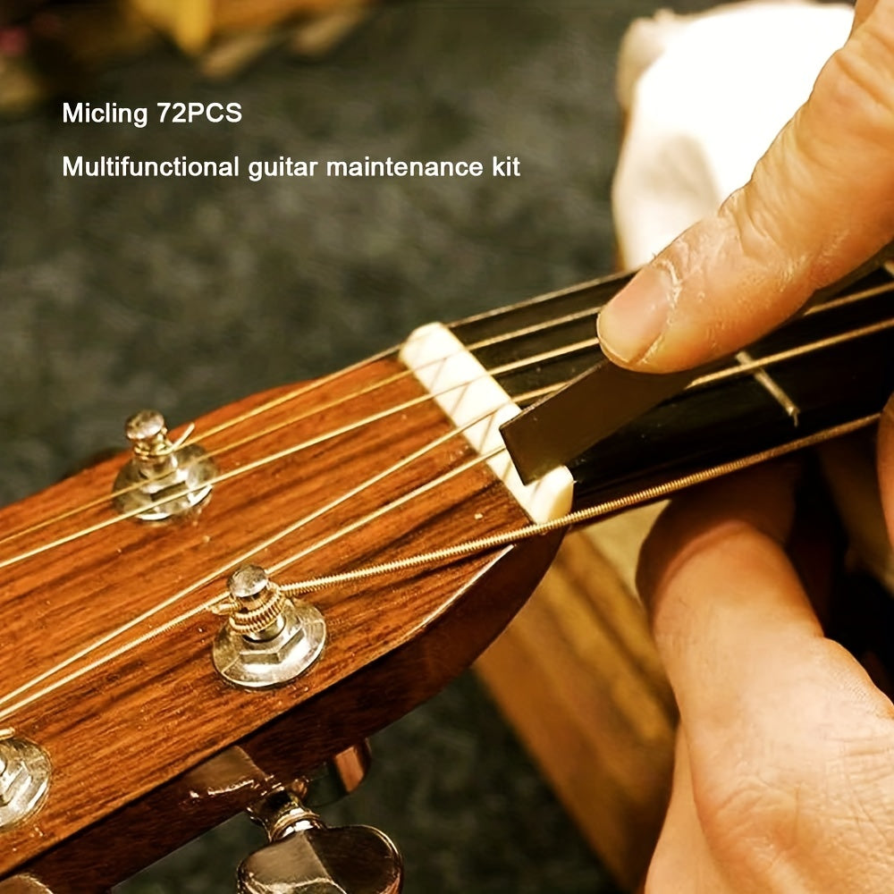 Complete Guitar Repair and Maintenance Tool Kit with Strings, Picks, Bridge Pins, and Gauge - Perfect Gift for Musicians and Guitar Enthusiasts