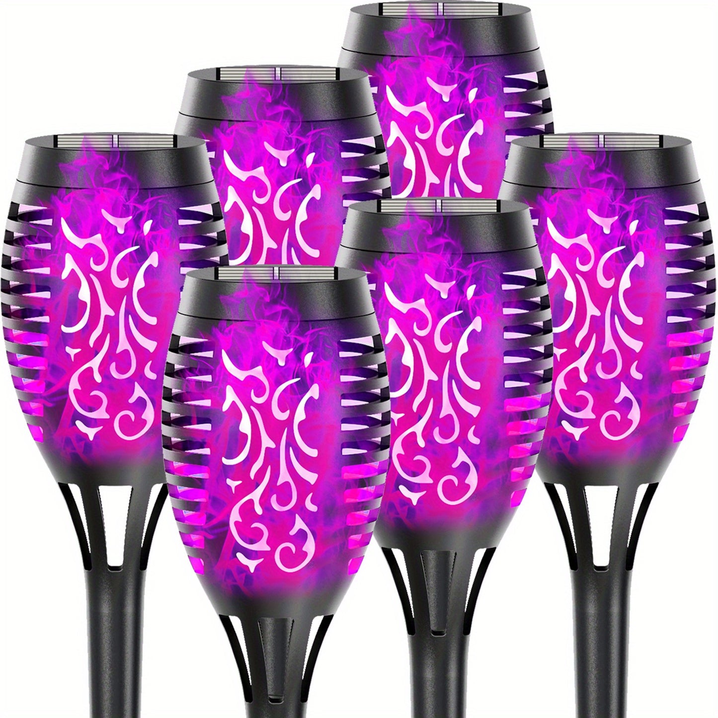 4/8/12pcs/pack Solar Halloween Decorations Lights Outdoor, Light Control, 12LED Solar Torch Lights With Flickering Flame For Garden Decor, Mini IP65 Waterproof Landscape Flame Lights For Yard Pathway Patio Pool - Auto On/Off