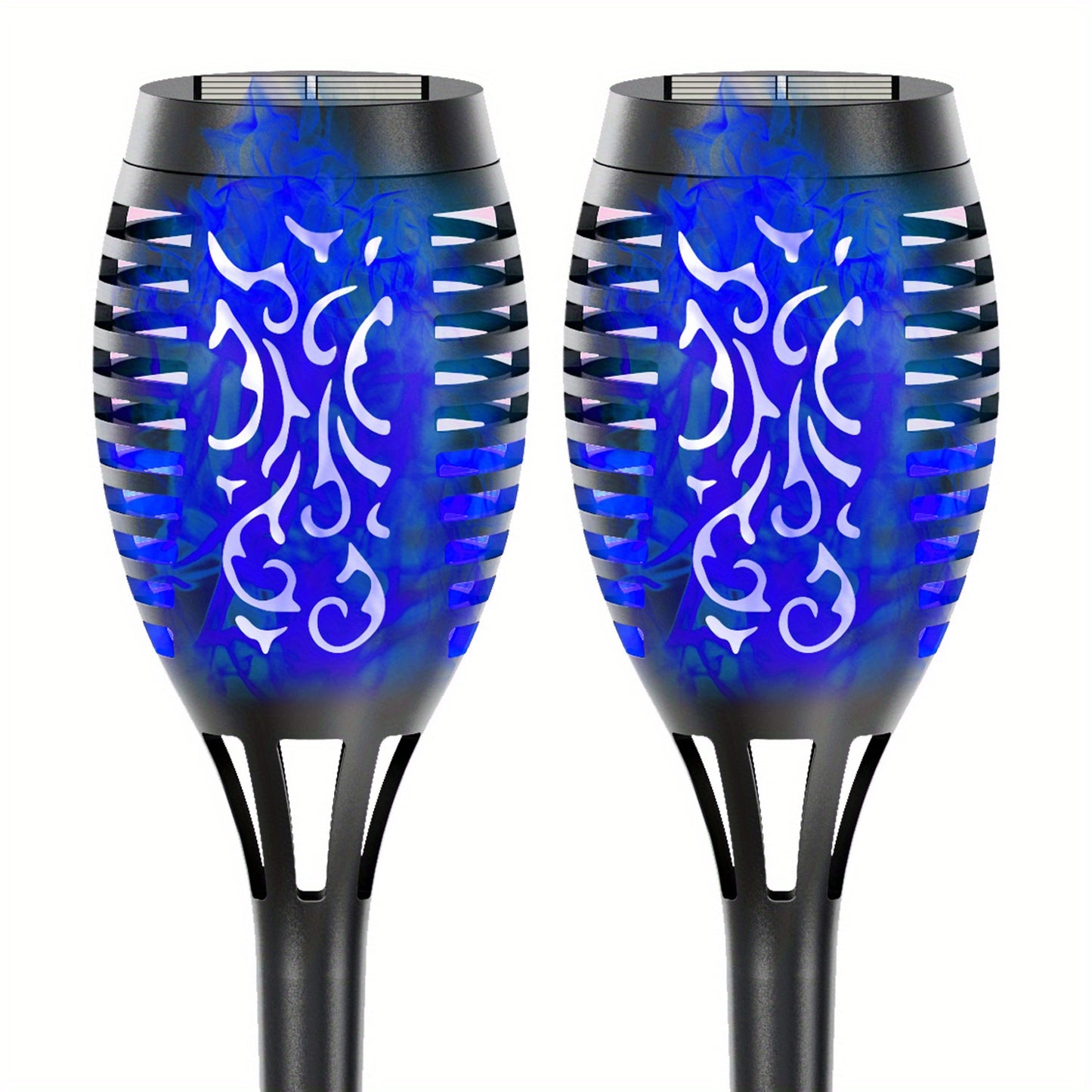 4/8/12pcs/pack Solar Halloween Decorations Lights Outdoor, Light Control, 12LED Solar Torch Lights With Flickering Flame For Garden Decor, Mini IP65 Waterproof Landscape Flame Lights For Yard Pathway Patio Pool - Auto On/Off