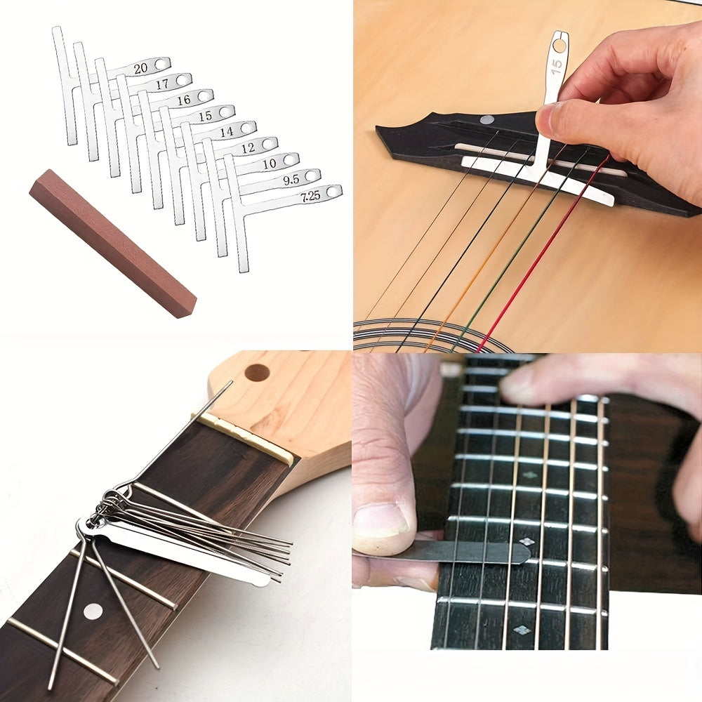 Complete Guitar Repair and Maintenance Tool Kit with Strings, Picks, Bridge Pins, and Gauge - Perfect Gift for Musicians and Guitar Enthusiasts