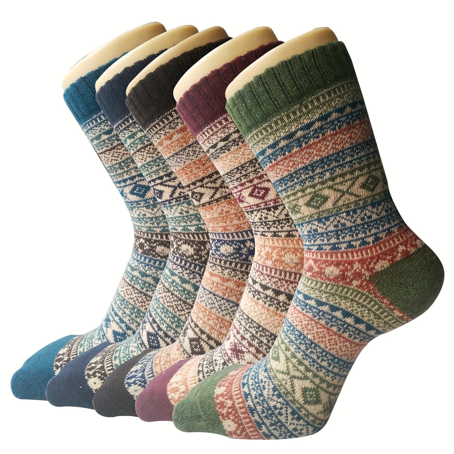 5 Pairs Women's Winter Warm Thick Soft Mid-calf Socks