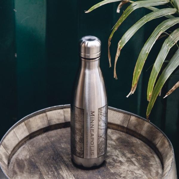 Minneapolis - Minnesota Map Insulated Bottle