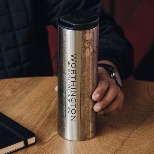 Worthington - Minnesota Engraved Map Tumbler