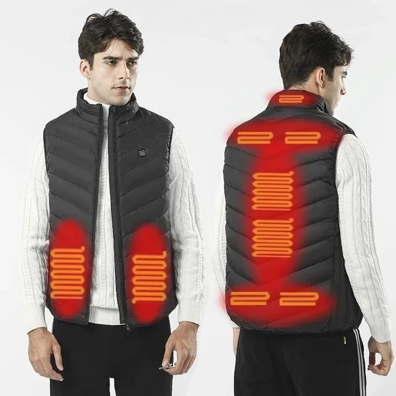 17 Areas Heated Vest Men Women Electric Heating Vest Usb Heated Jacket Heated Vest Bodywarmer Heated Down Jacket  Winter