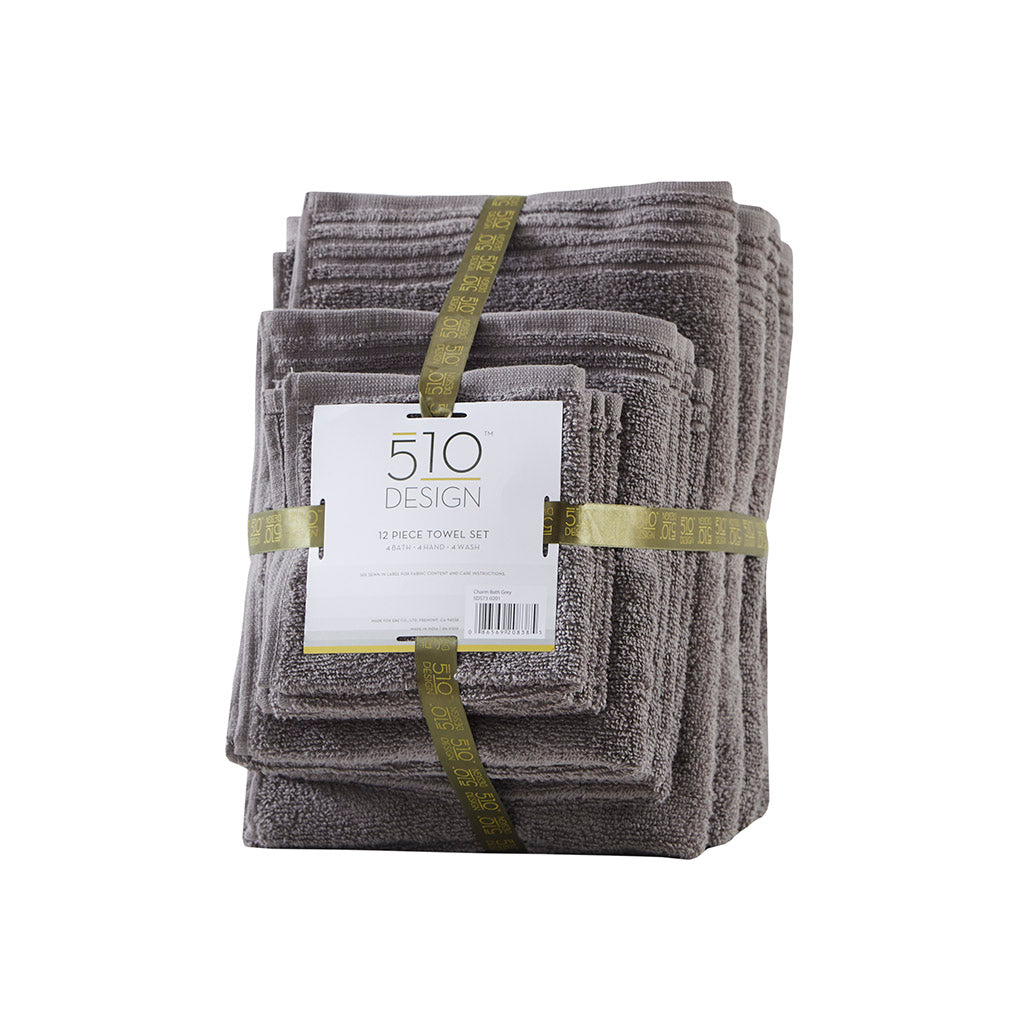 Big Bundle 100% Cotton Quick Dry 12 Piece Bath Towel Set