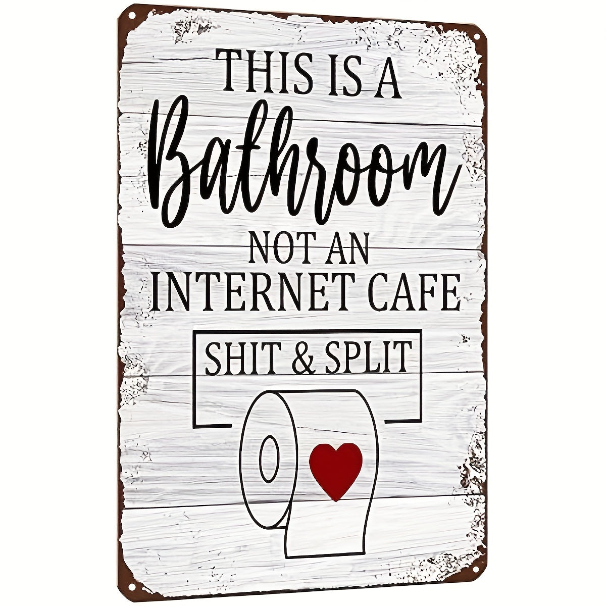 1pc Funny Sarcastic Metal Tin Sign Bathroom Decor Wall Decor Signs This Is Bathroom Not An Internet 12x8 Inch