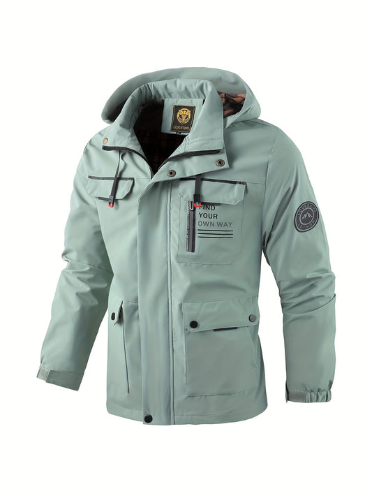 New Men's Fashion Casual Windbreaker Bomber Jacket, Spring Outdoor Waterproof Sports Jacket