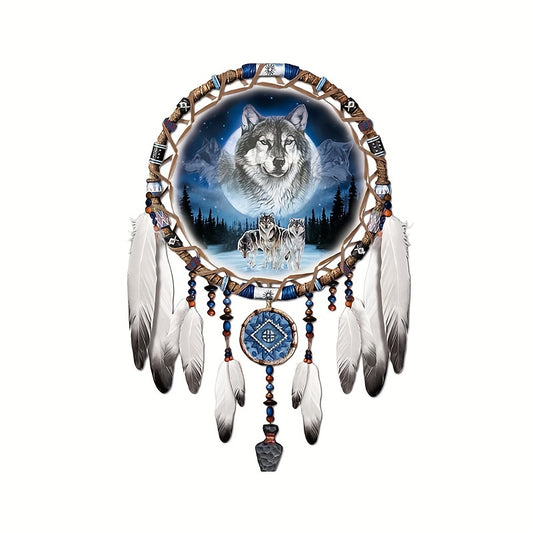 Wolf Wind Chime Diamond Painting Kit 5D Diamond Art Set, Painting With Diamond Gems Arts And Crafts For Home Wall Decor