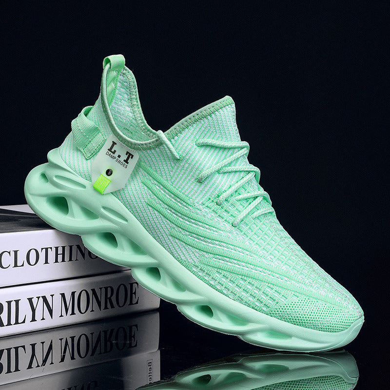 New Mesh Casual Sports Shoes Men&#039;s Breathable Fly Weave Hemp Bottom Cross-border Large Size Shoes Running Shoes