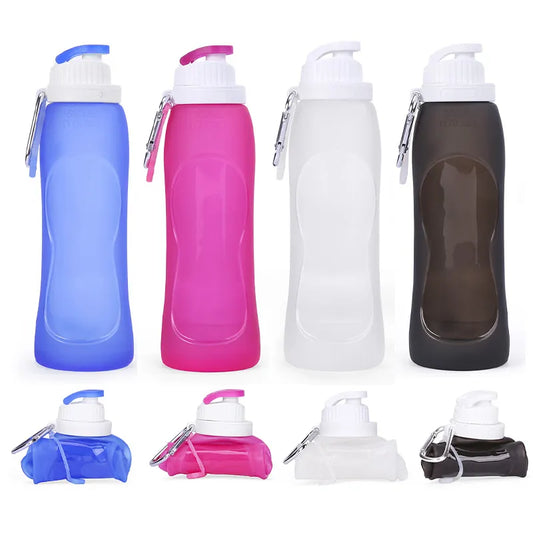 500ml Outdoor sports bottle foldable portable water bottle silicone water cup mountaineering riding camping cup