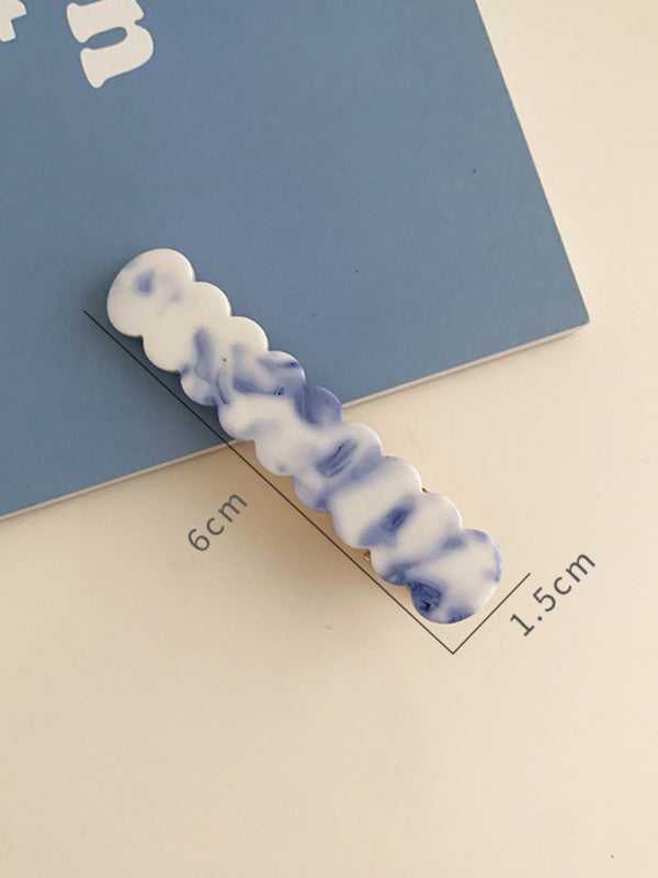 New vintage blue and white blue and white porcelain pattern hairpin