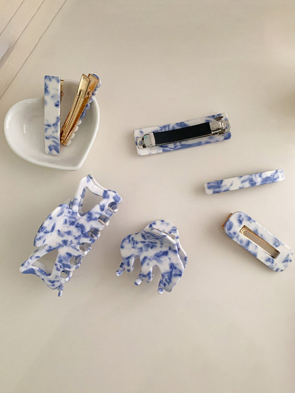 New vintage blue and white blue and white porcelain pattern hairpin